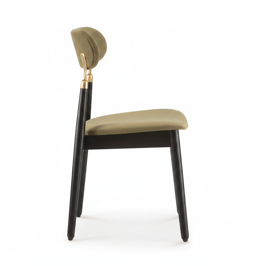 Olive Velvet Brass Dining Chair