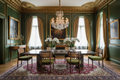 Cane & Velvet Dining Chair — Walnut & Olive