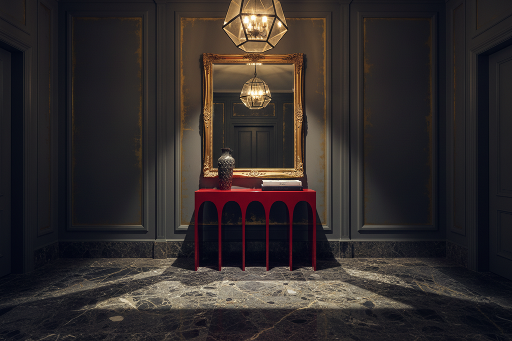 Red Arch Console Table