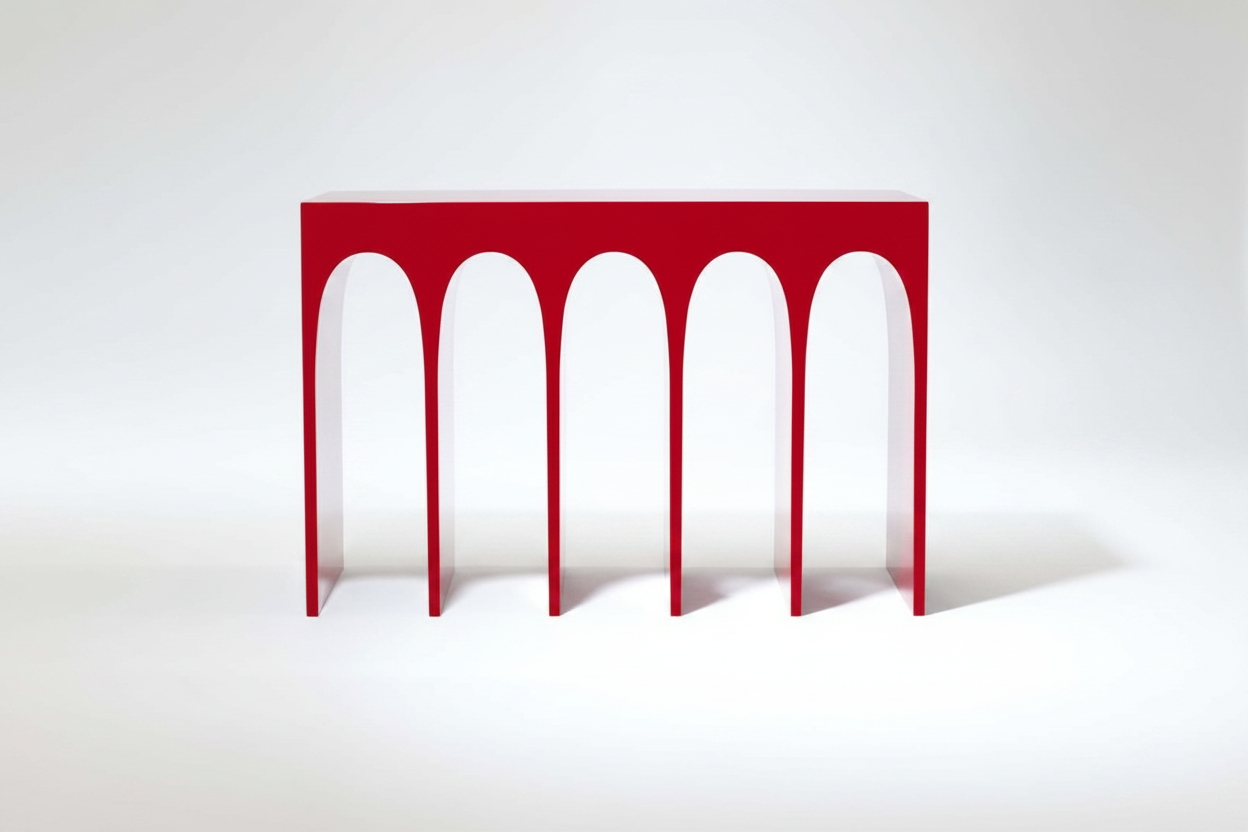 Red Arch Console Table