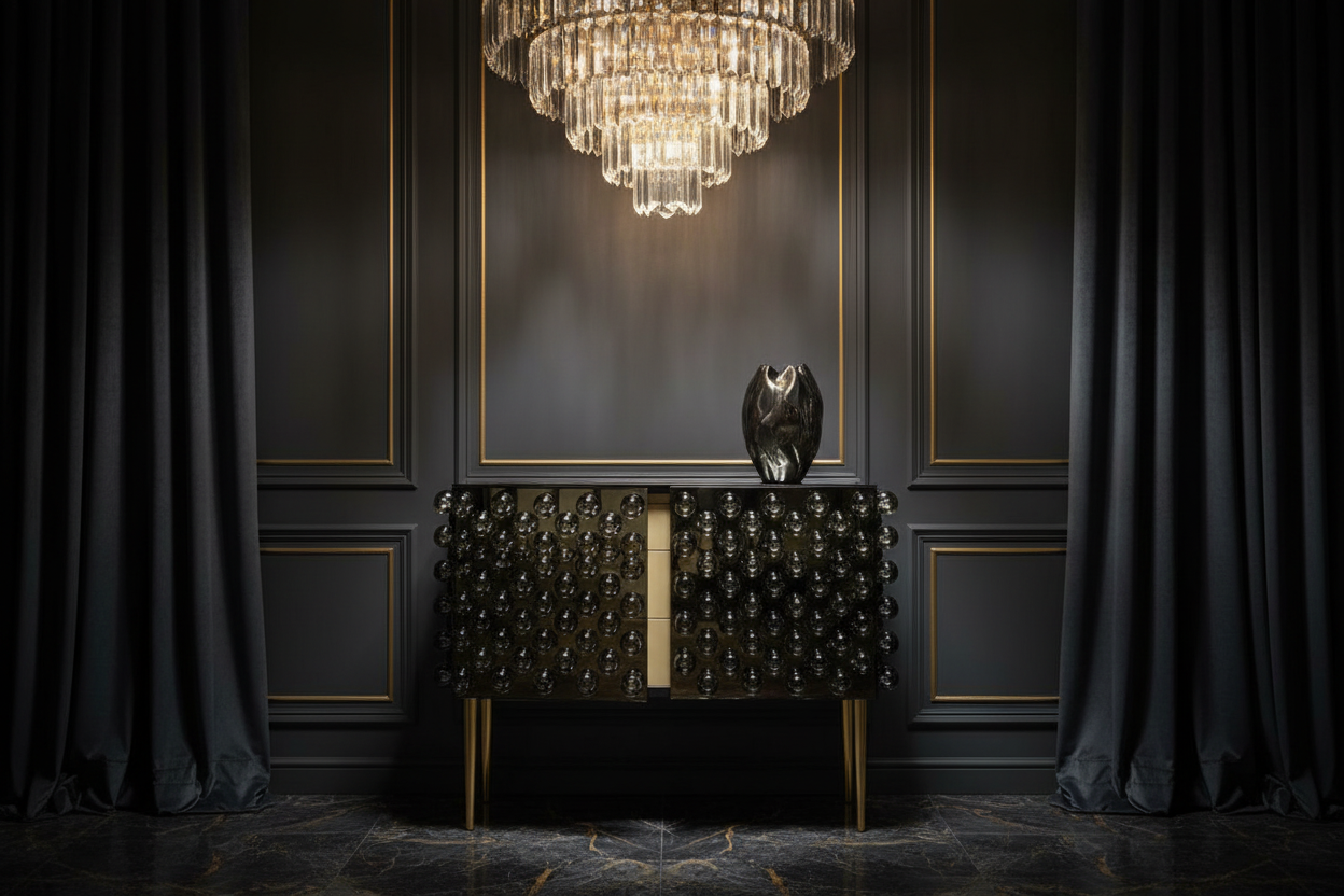 Smoked Glass Bubble Sideboard